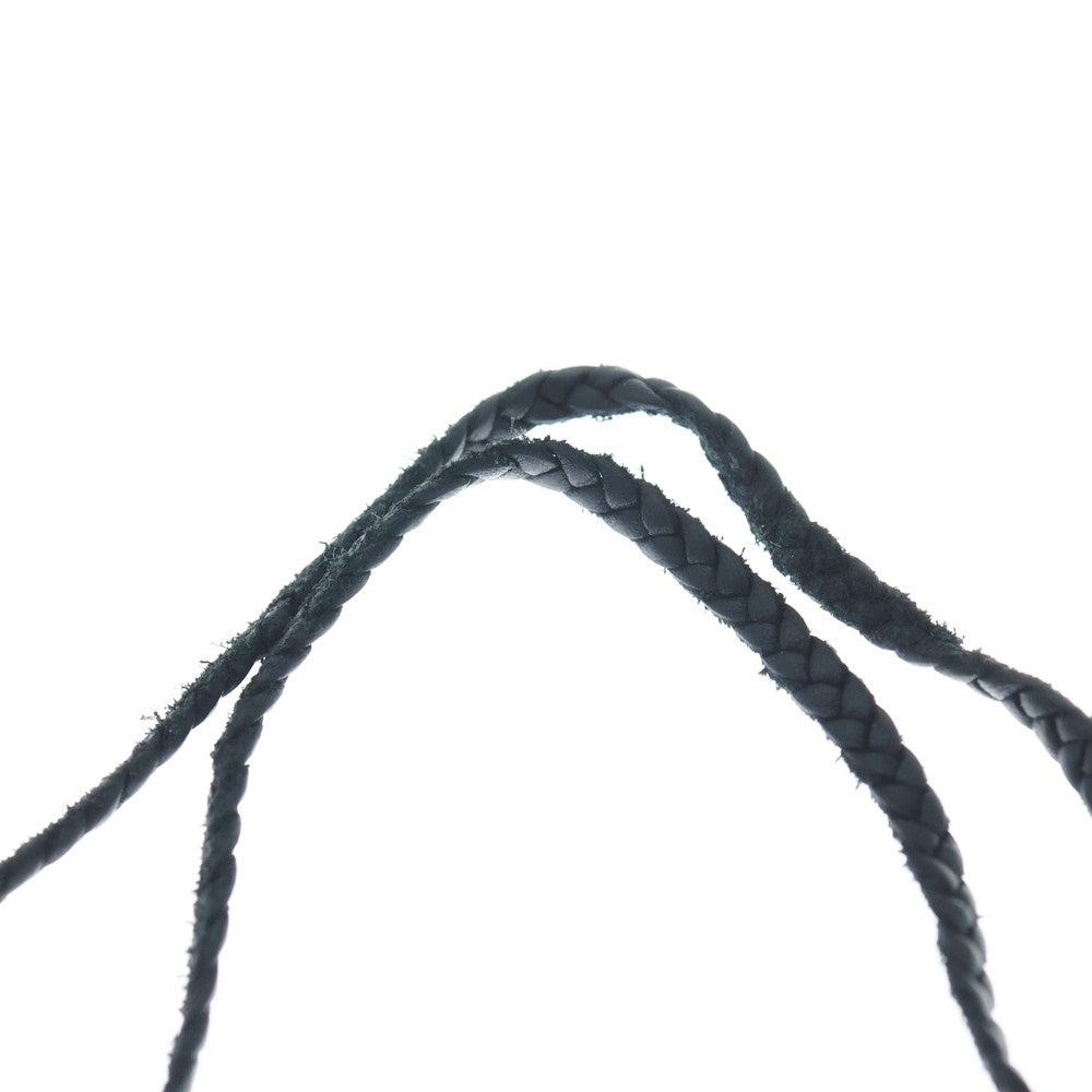 CHROME HEARTS(クロムハーツ) LEATHER BRAID SCROLL ネックレス レザーブレイドネックレス ブラック/シルバー BCA377