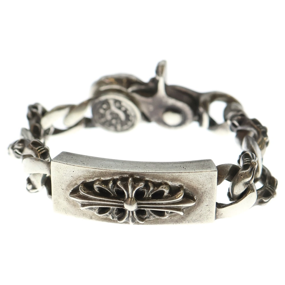 CHROME HEARTS(クロムハーツ) ID FLORAL CRS フローラルクロスIDファンシーリンク クリップ ブレスレット シルバー