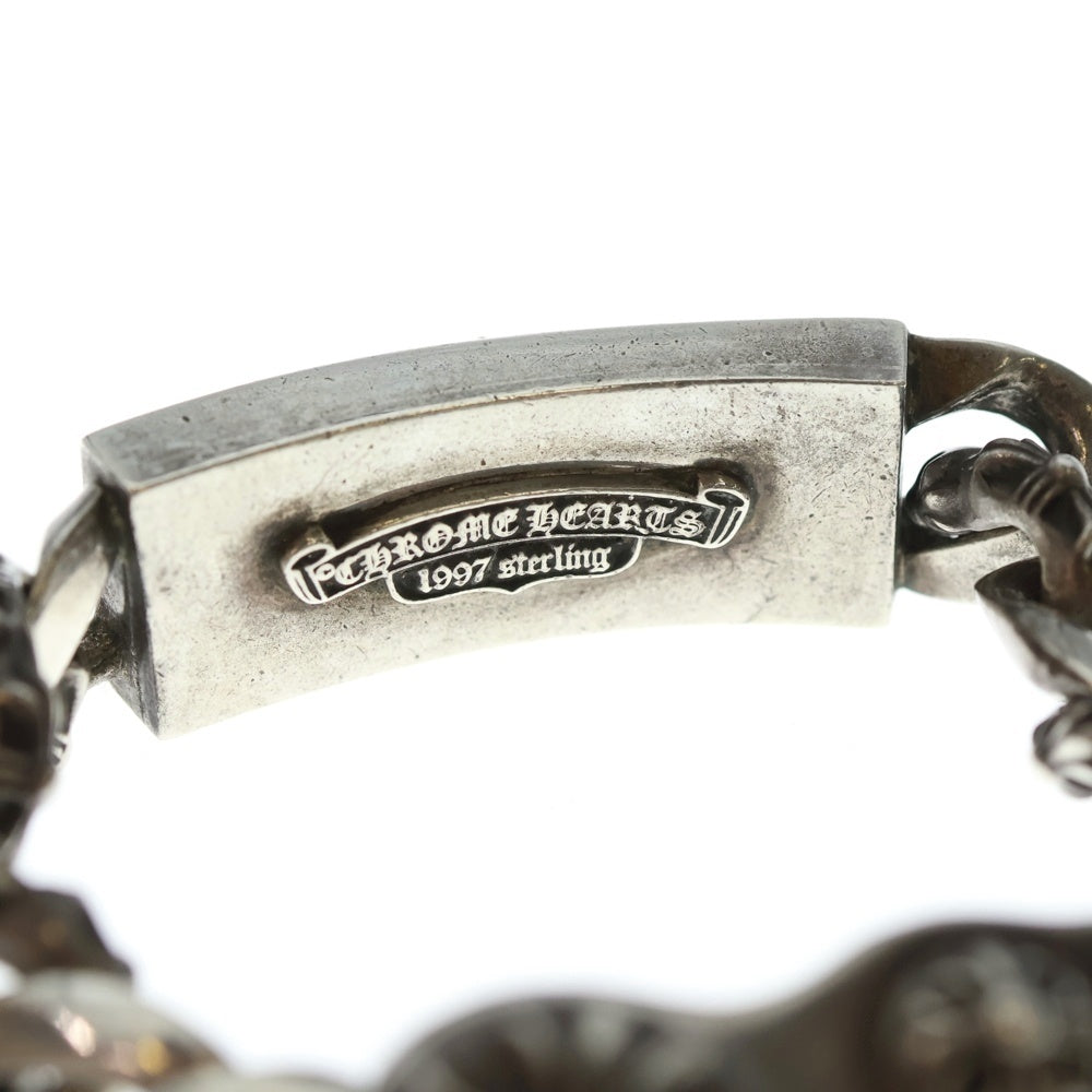 CHROME HEARTS(クロムハーツ) ID FLORAL CRS フローラルクロスIDファンシーリンク クリップ ブレスレット シルバー