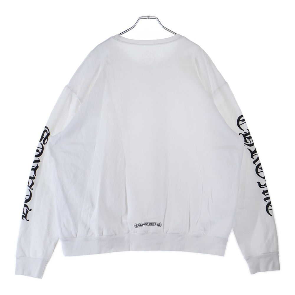 CHROME HEARTS(クロムハーツ) SWTSHRT PLVR ネックロゴプリント クルーネックス ウェット トレーナー ホワイト
