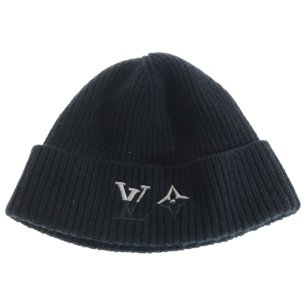LOUIS VUITTON(ルイヴィトン) LVデュアル カシミヤ ビーニー ロゴ刺繍 ニットキャップ ブラック M79081/MY2283