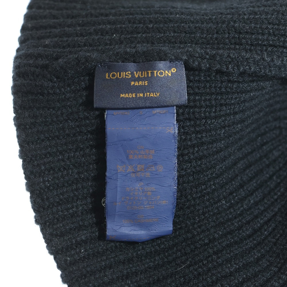 LOUIS VUITTON(ルイヴィトン) LVデュアル カシミヤ ビーニー ロゴ刺繍 ニットキャップ ブラック M79081/MY2283