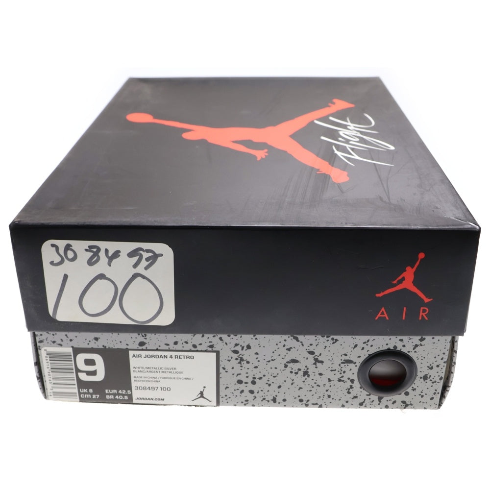 NIKE(ナイキ) AIR JORDAN 4 PURE MONEY エアジョーダン4 ピュアマネー ハイカットスニーカー ホワイト US9/27cm 308497-100