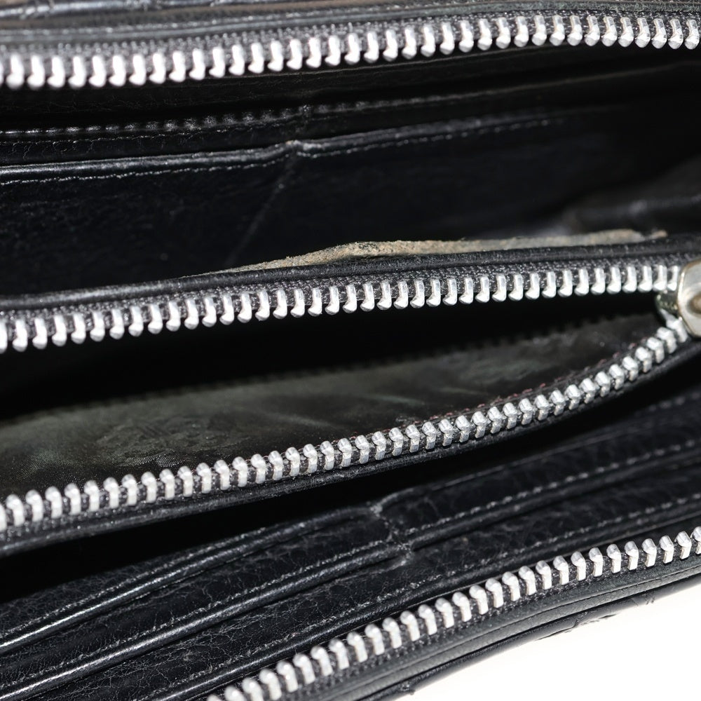 CHROME HEARTS(クロムハーツ) REC F ZIP QUILTED セメタリー クロスキルティング レザーウォレット 財布 ブラック