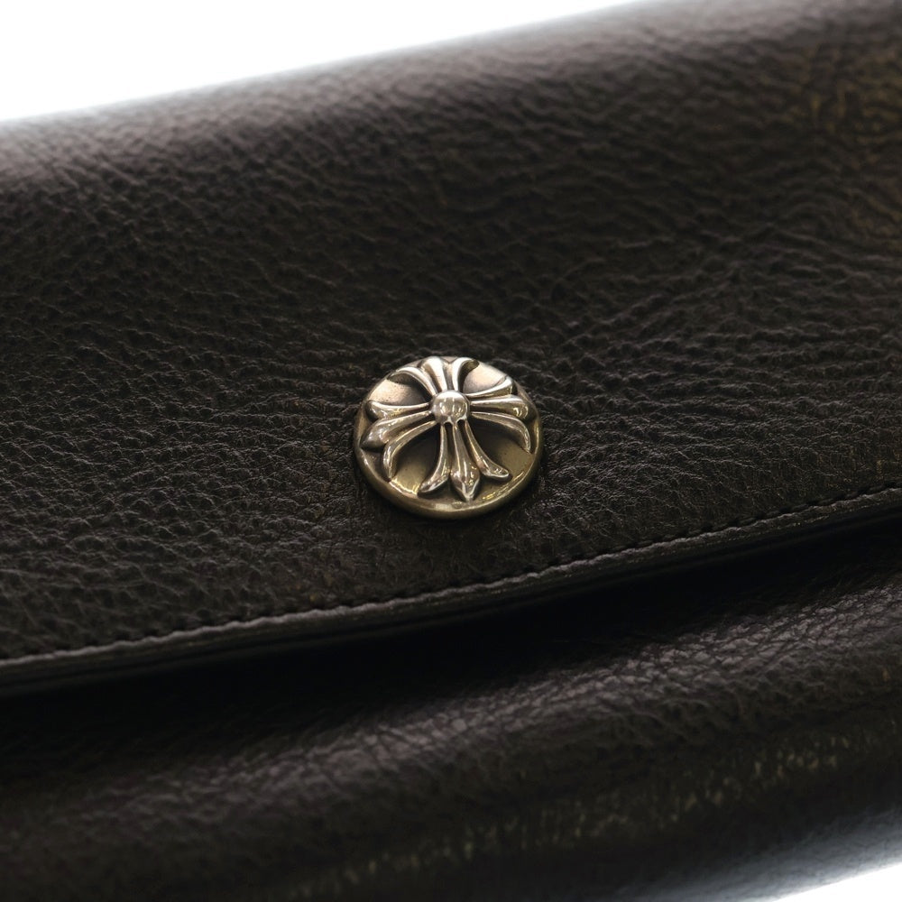 CHROME HEARTS(クロムハーツ) JUDY CROSS BALL ジュディ クロス ボール ボタン レザーウォレット 長財布 ブラック BCA366