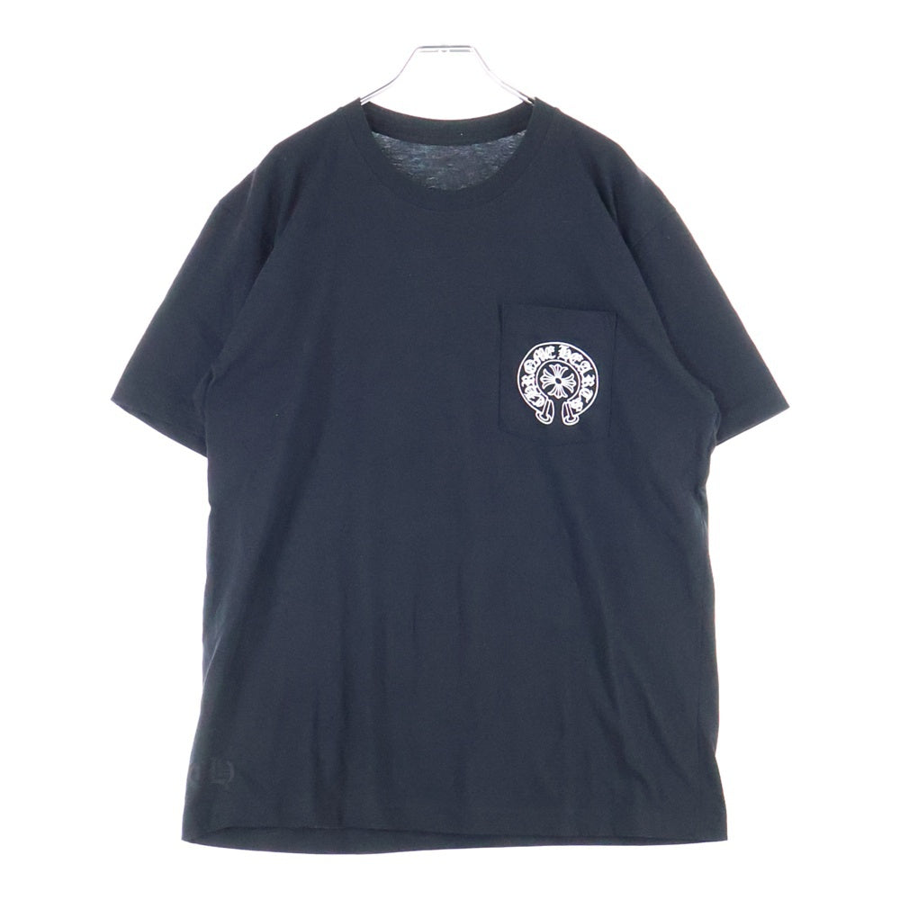 CHROME HEARTS(クロムハーツ) マイアミ限定 バックホースシュー プリント 半袖 クルーネック Tシャツ ブラック