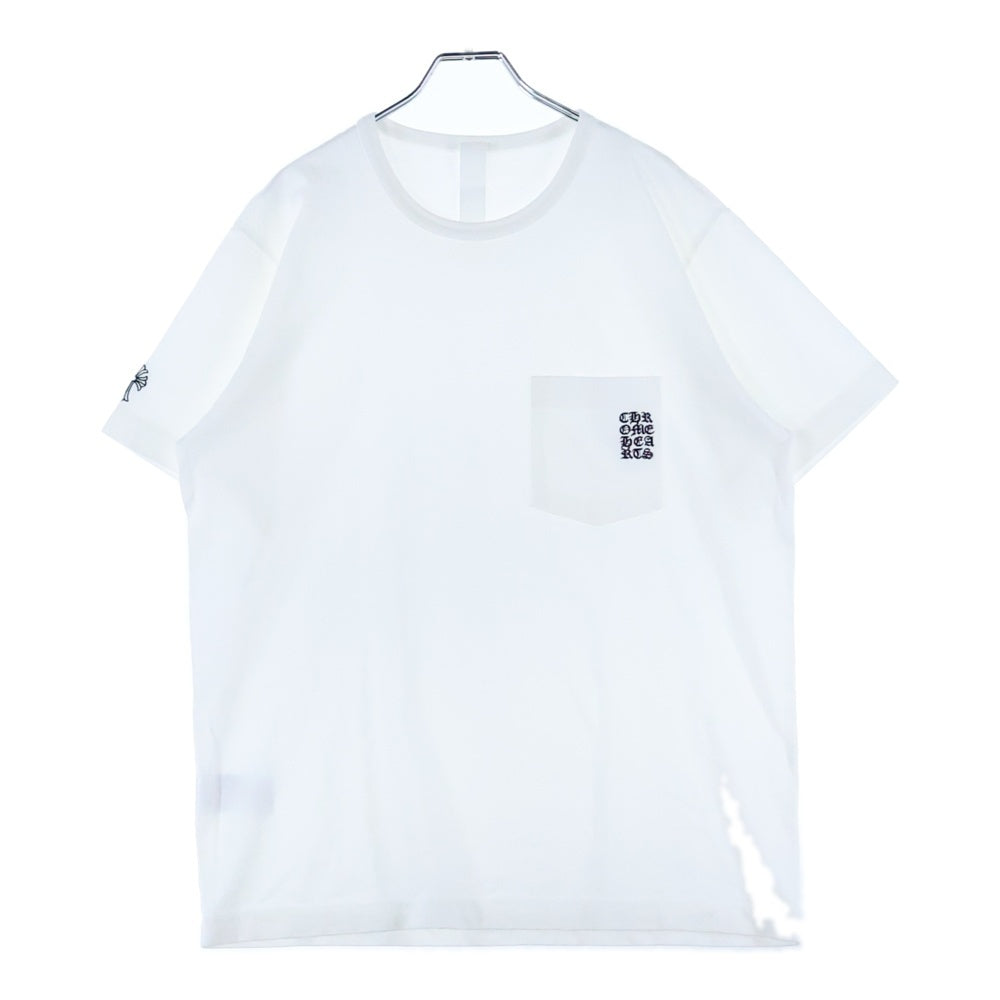 CHROME HEARTS(クロムハーツ) Y NOT 胸ポケットロゴ刺繍 半袖 クルーネック Tシャツ ホワイト