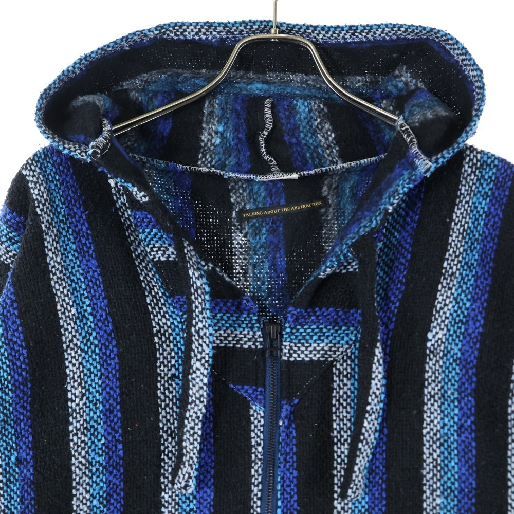 TALKING ABOUT THE ABSTRACTION(トーキング アバウト ザ アブストラクション) ストライプ柄 ジップアップ メキシカンパーカー ブラック/ブルー