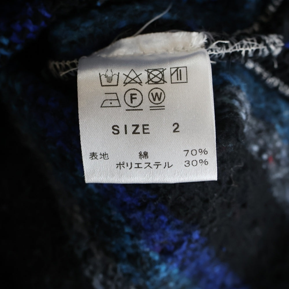 TALKING ABOUT THE ABSTRACTION(トーキング アバウト ザ アブストラクション) ストライプ柄 ジップアップ メキシカンパーカー ブラック/ブルー