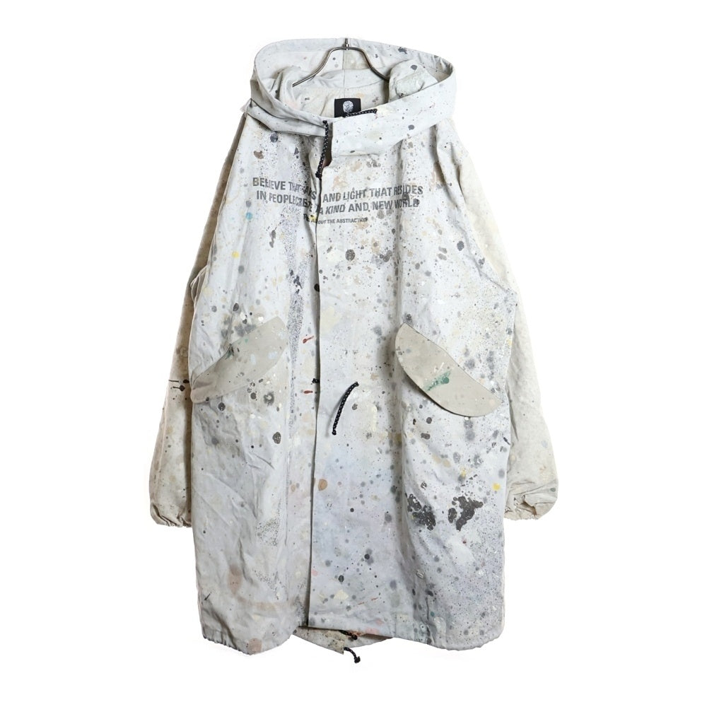 TALKING ABOUT THE ABSTRACTION(トーキング アバウト ザ アブストラクション) CLOTH MODS PARKA ペンキ柄 クロース モッズ パーカー ホワイト SW-J-001