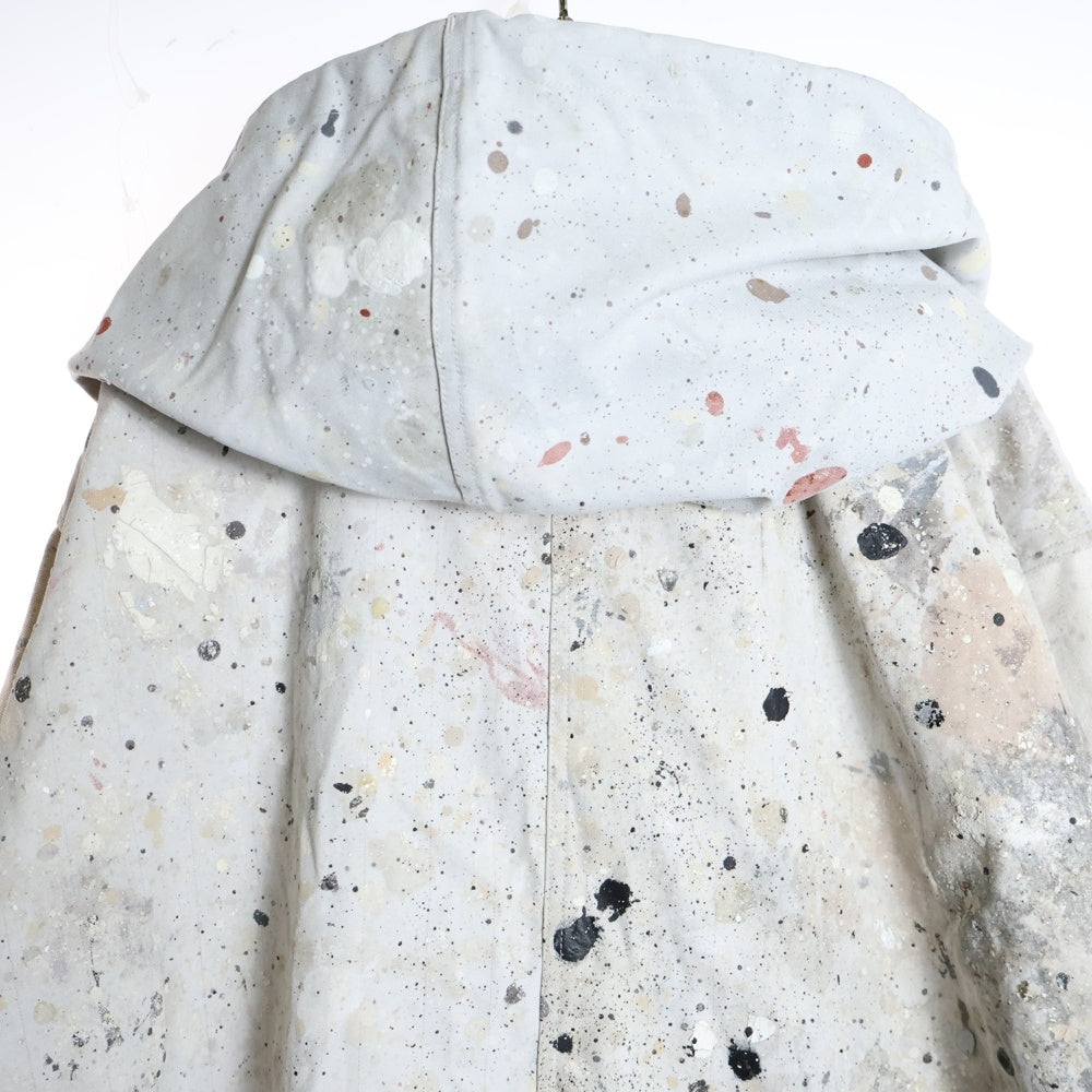 TALKING ABOUT THE ABSTRACTION(トーキング アバウト ザ アブストラクション) CLOTH MODS PARKA ペンキ柄 クロース モッズ パーカー ホワイト SW-J-001