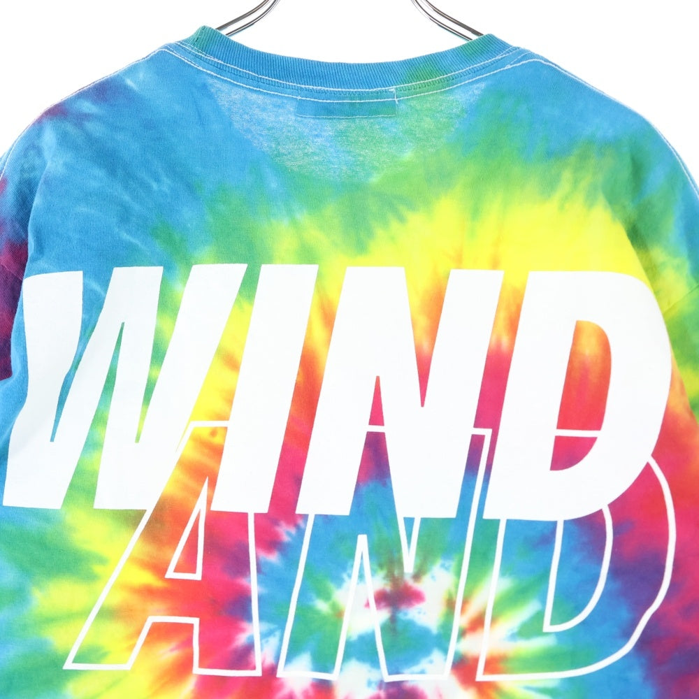 WIND AND SEA(ウィンダンシー) タイダイ サイケデリック ロゴプリント 長袖 クルーネック Tシャツ カットソー ロンT マルチカラー