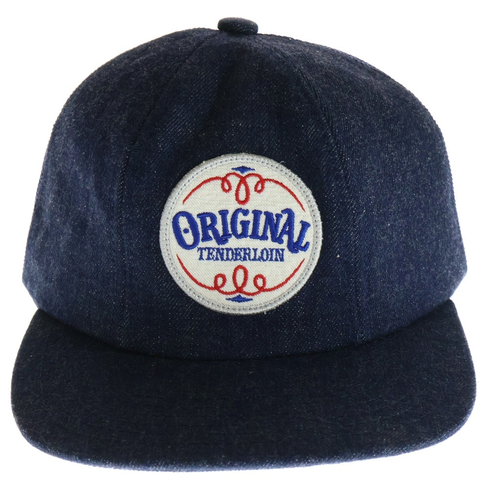 TENDERLOIN(テンダーロイン) デニム トラッカー メッシュ ストレートキャップ スナップバック ロゴパッチ インディゴ