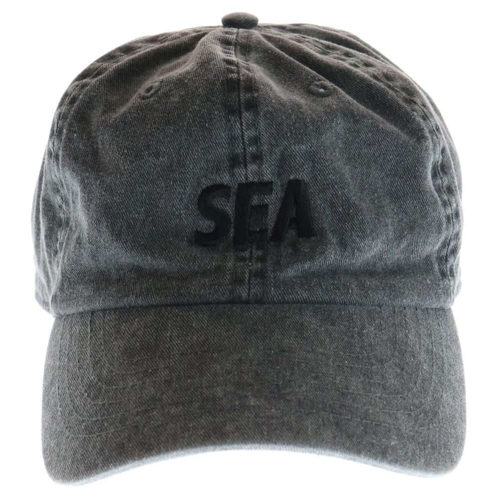 WIND AND SEA(ウィンダンシー) ブラックデニムキャップ ロゴ刺繍 アジャスター ブラック WDS-20S-GD-02