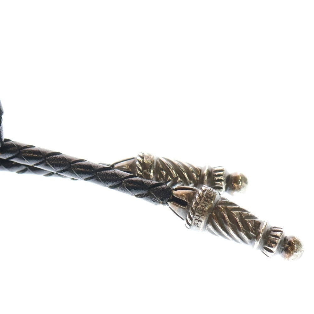 CHROME HEARTS(クロムハーツ) BAG-FLAT HIPPIE FRINGE ヒッピー クロスパッチ フリンジ装飾レザーショルダーバッグ ブラック