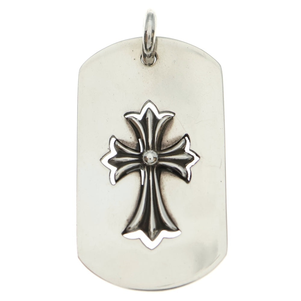 CHROME HEARTS(クロムハーツ) D TAG LRG TNY CRS カットアウトタイニーCHクロス ラージドッグタグ ネックレストップ シルバー