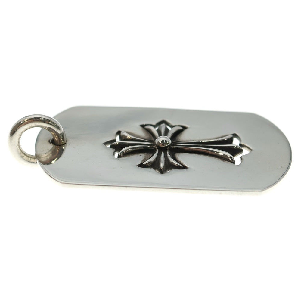 CHROME HEARTS(クロムハーツ) D TAG LRG TNY CRS カットアウトタイニーCHクロス ラージドッグタグ ネックレストップ シルバー