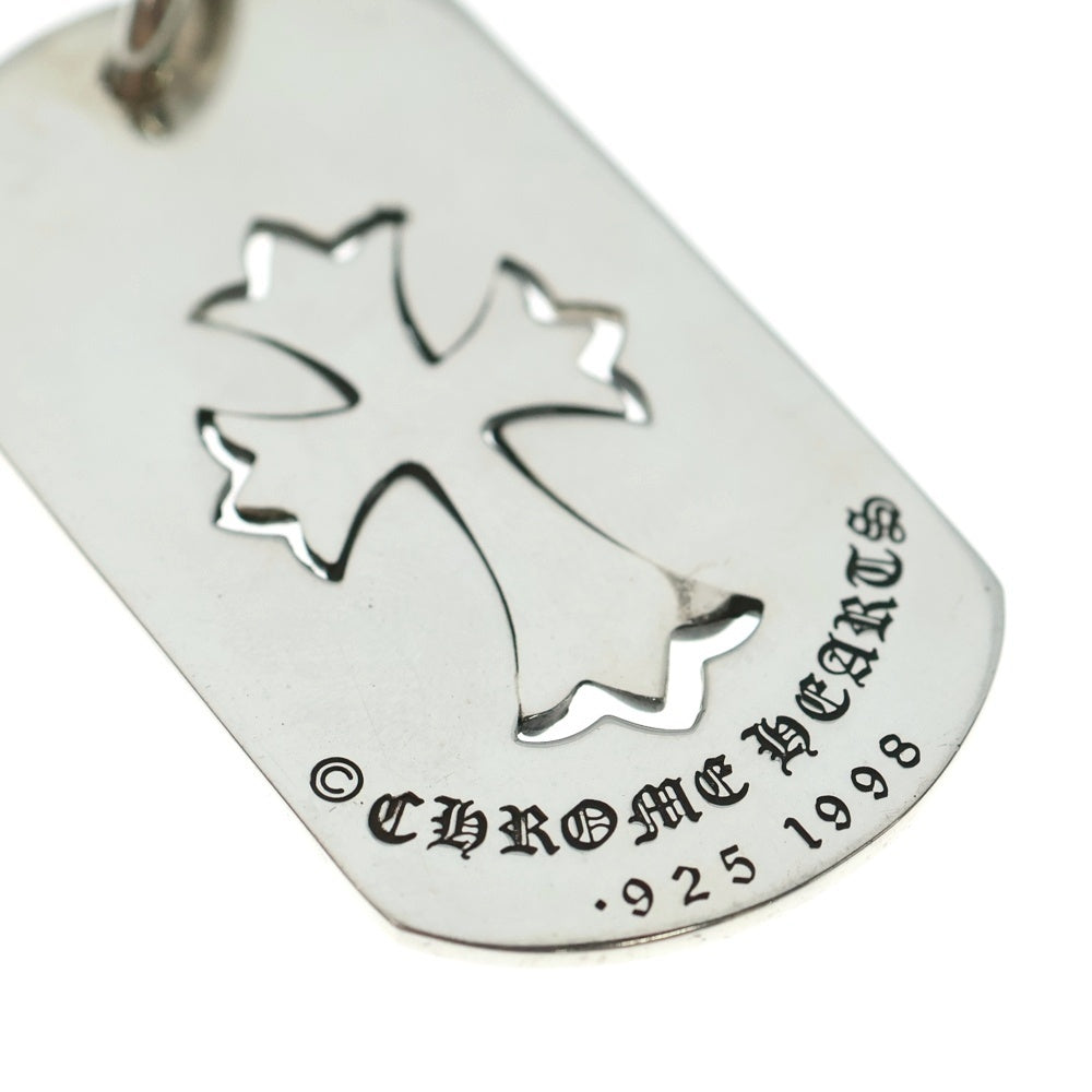 CHROME HEARTS(クロムハーツ) D TAG LRG TNY CRS カットアウトタイニーCHクロス ラージドッグタグ ネックレストップ シルバー
