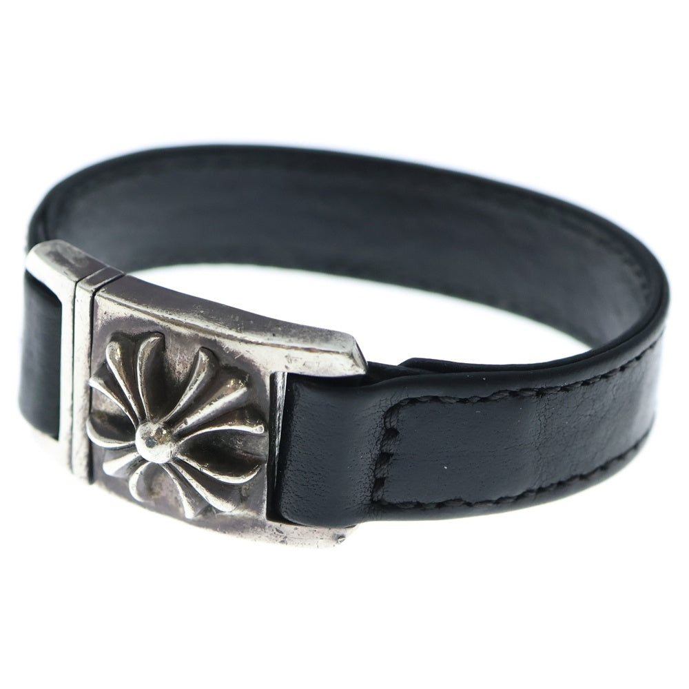 CHROME HEARTS(クロムハーツ) HARNESS CLASP ハーネスクラスプ レザーブレスレット ブラック/シルバー