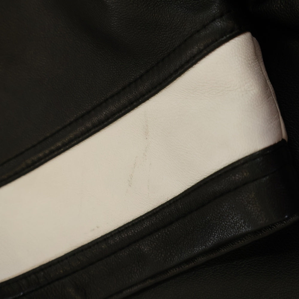 GIVENCHY(ジバンシィ) 17SS スタープリントレザー切り替えTシャツ サイドジップ ブラック 17S 0401 434