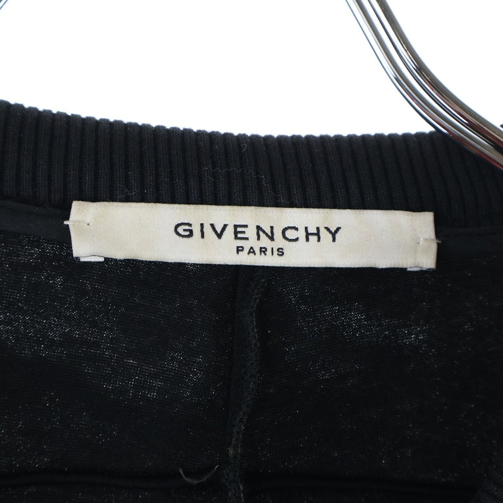 GIVENCHY(ジバンシィ) 17SS スタープリントレザー切り替えTシャツ サイドジップ ブラック 17S 0401 434