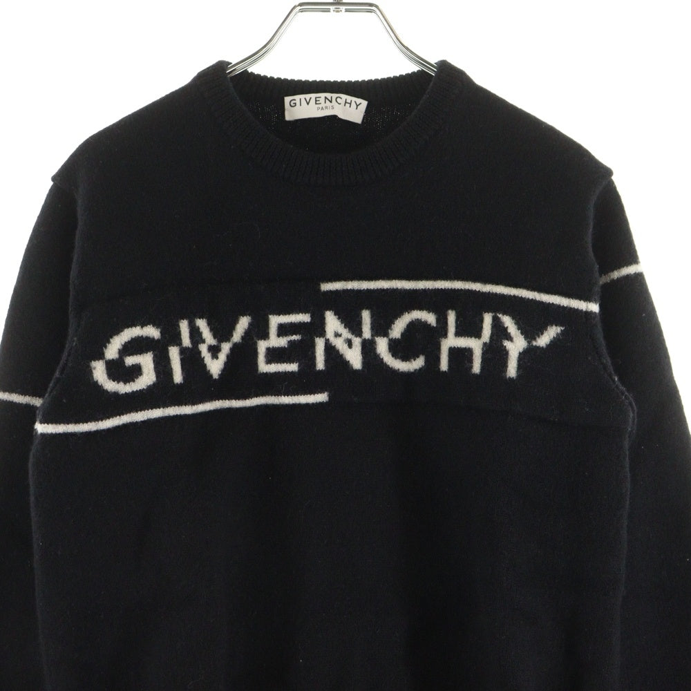 GIVENCHY(ジバンシィ) フロント ロゴ ニット セーター クルーネック ブラック BM90B44Y5D