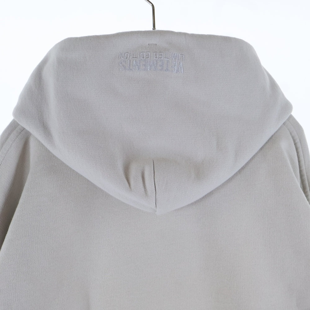 VETEMENTS(ヴェトモン) 23AW クリスタルロゴ パーカー プルオーバー ラインストーン オーバーサイズ グレー