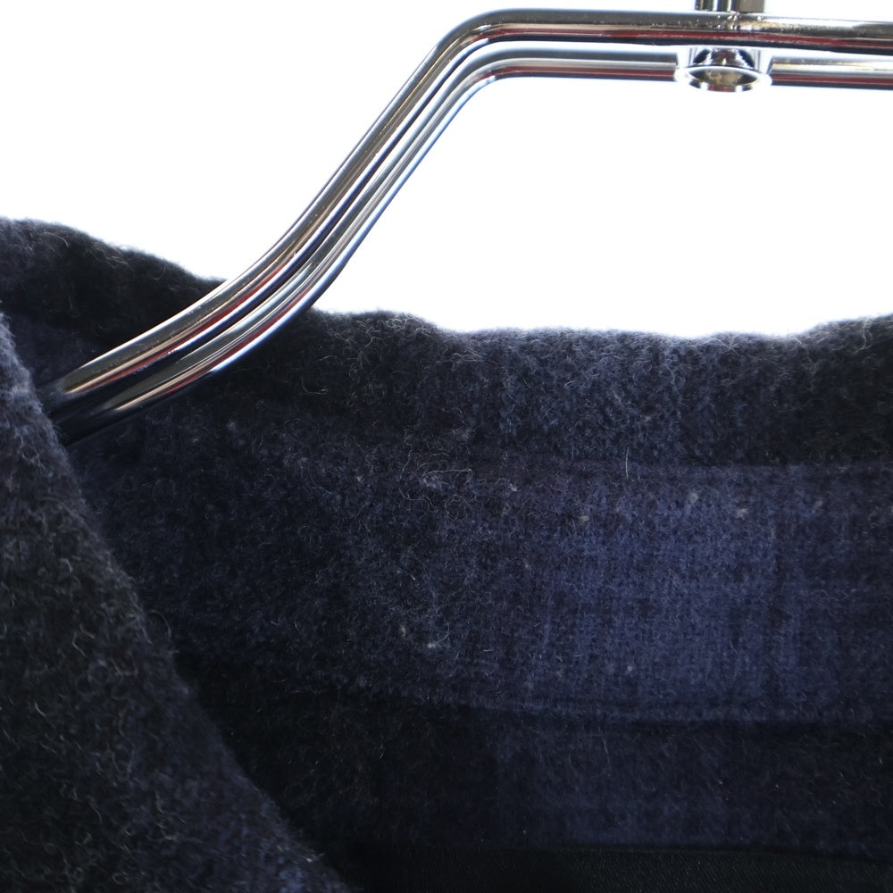 AMIRI(アミリ) フランネルシャツ オンブレチェック ウール バックロゴ 長袖シャツ ネイビー