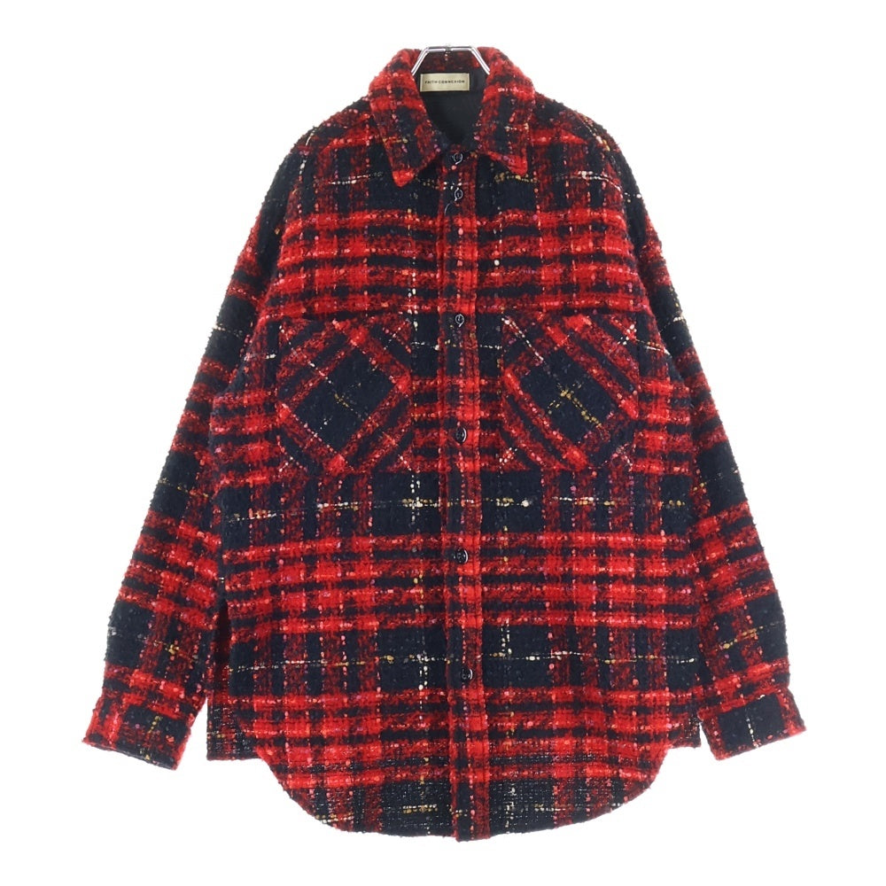FAITH CONNEXION(フェイスコネクション) Tweed Overshirt ツイード オーバーサイズ長袖シャツ