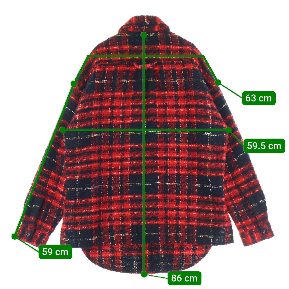 FAITH CONNEXION(フェイスコネクション) Tweed Overshirt ツイード オーバーサイズ長袖シャツ