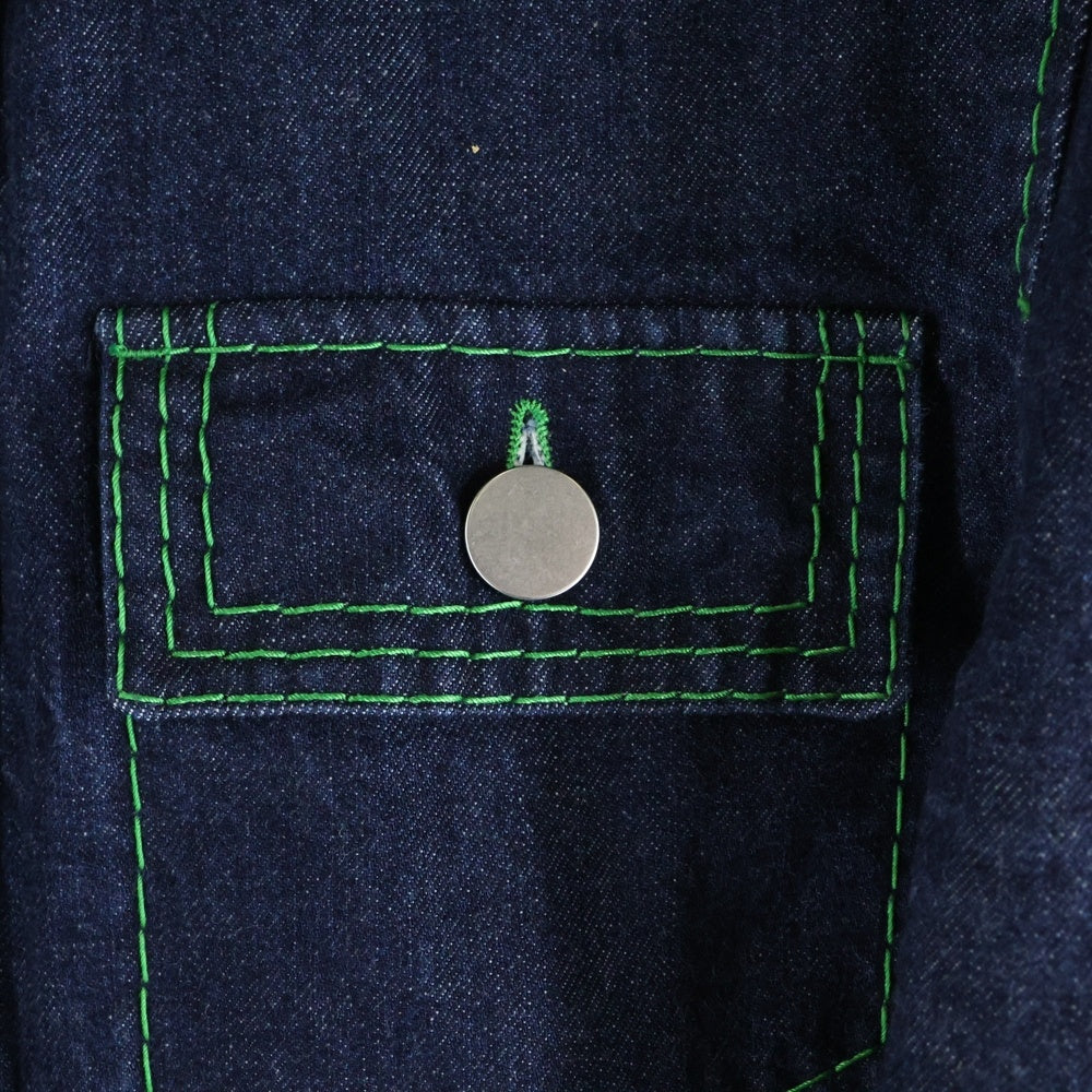 BOTTEGA VENETA(ボッテガヴェネタ) 22SS グリーンステッチ デニムジャケット インディゴ 671063 V1N10