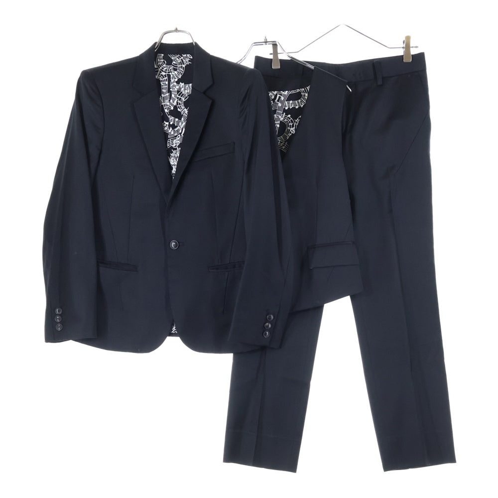 NUMBER (N)INE(ナンバーナイン) 12AW スリーピース セットアップ 1Bテーラードジャケット 裏地音符 ブラック