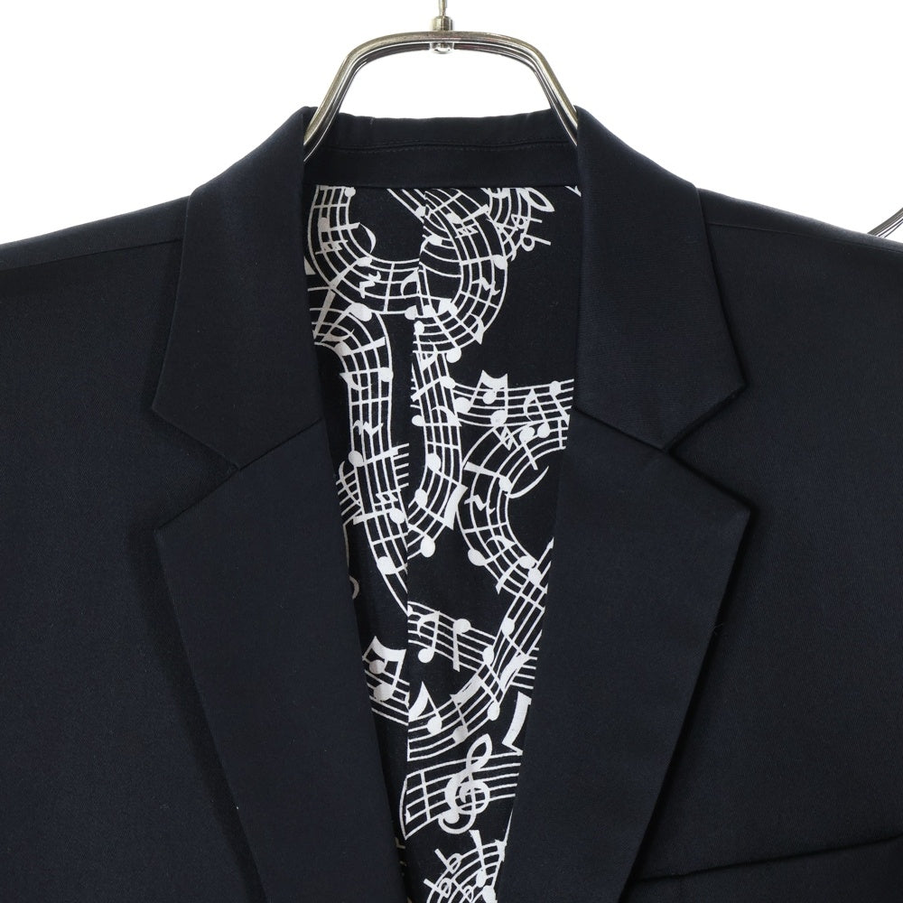 NUMBER (N)INE(ナンバーナイン) 12AW スリーピース セットアップ 1Bテーラードジャケット 裏地音符 ブラック