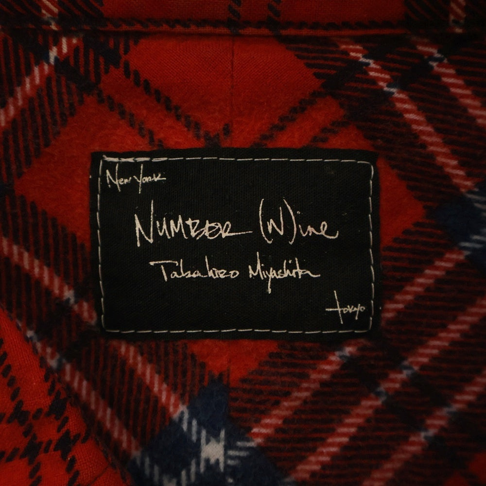 NUMBER (N)INE(ナンバーナイン) 06SS ガンス期 長袖シャツ フランネルシャツ レッド NS008