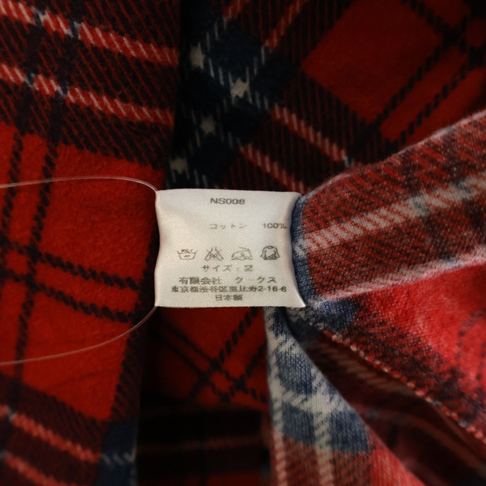 NUMBER (N)INE(ナンバーナイン) 06SS ガンス期 長袖シャツ フランネルシャツ レッド NS008