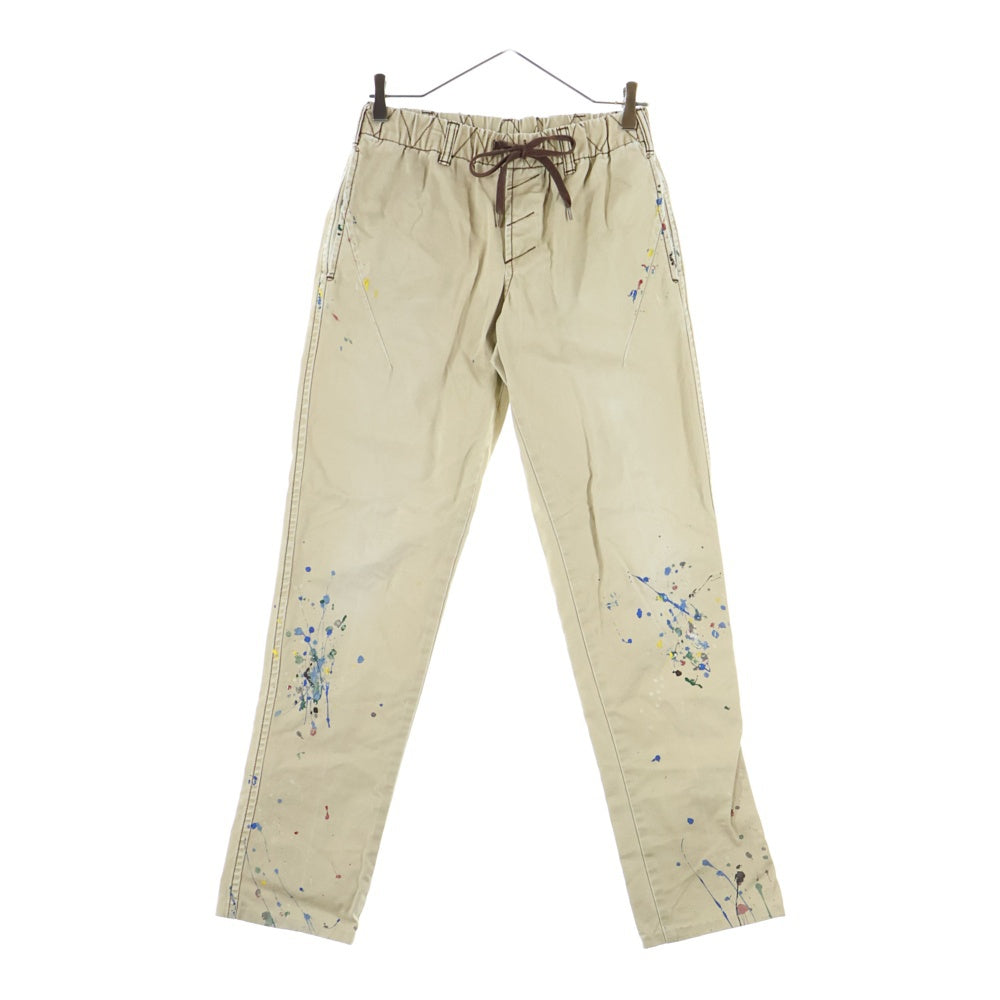 NUMBER (N)INE(ナンバーナイン) 08AW ポートランド期 ペイント加工 ジョガーチノパンツ ベージュ F08-NP001