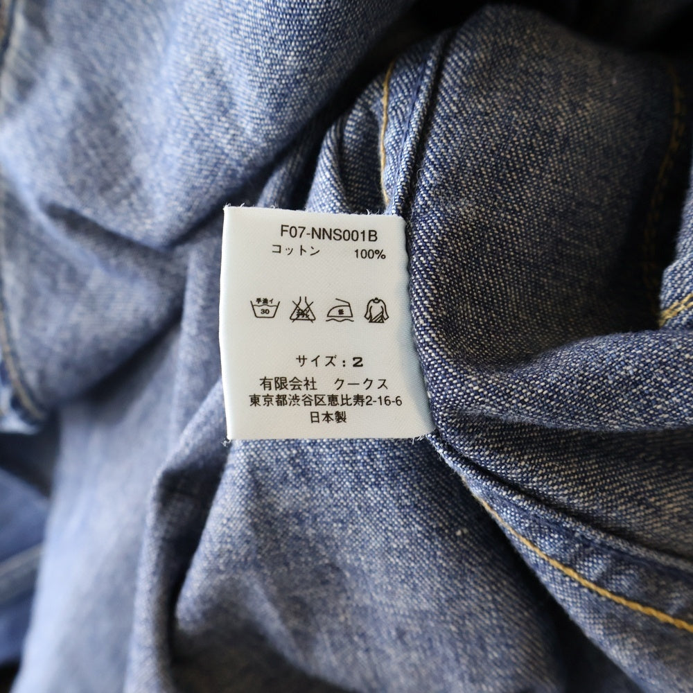 NUMBER (N)INE(ナンバーナイン) 07AW デニムウェスタンシャツ 長袖シャツ スナップボタン インディゴ F07-NNS001B