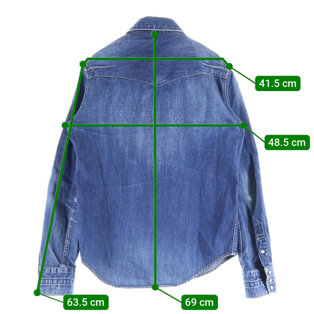 NUMBER (N)INE(ナンバーナイン) 07AW デニムウェスタンシャツ 長袖シャツ スナップボタン インディゴ F07-NNS001B