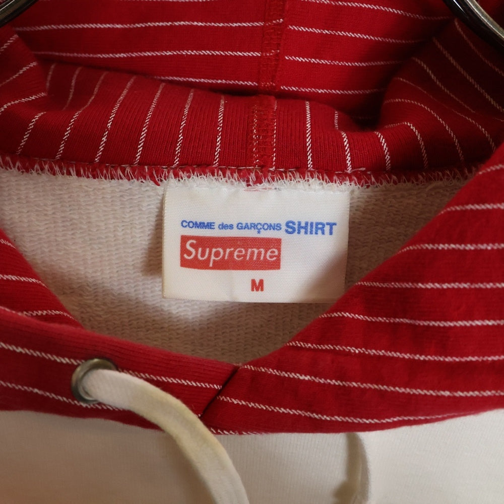 SUPREME(シュプリーム) 14SS×COMME des GARCONS コムデギャルソン ボックスロゴフーディー プルオーバーパーカー ホワイト