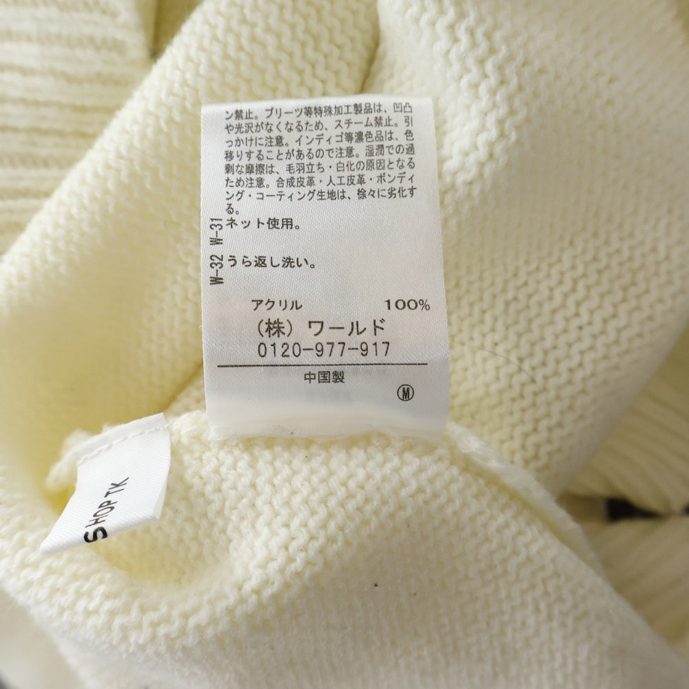 NO BRAND(ノーブランド) UCLA ベア柄 フロントロゴ クルーネック 長袖 ニット/セーター ホワイト N40-19600