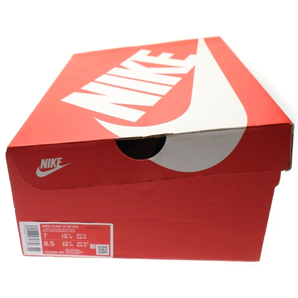 NIKE(ナイキ) DUNK HIGH RETRO CHAMPIONSHIP BLUE DD1399-400 ダンク レトロ チャンピオンシップブルー ハイカットスニーカー US7/25.0cm ホワイト/ブルー