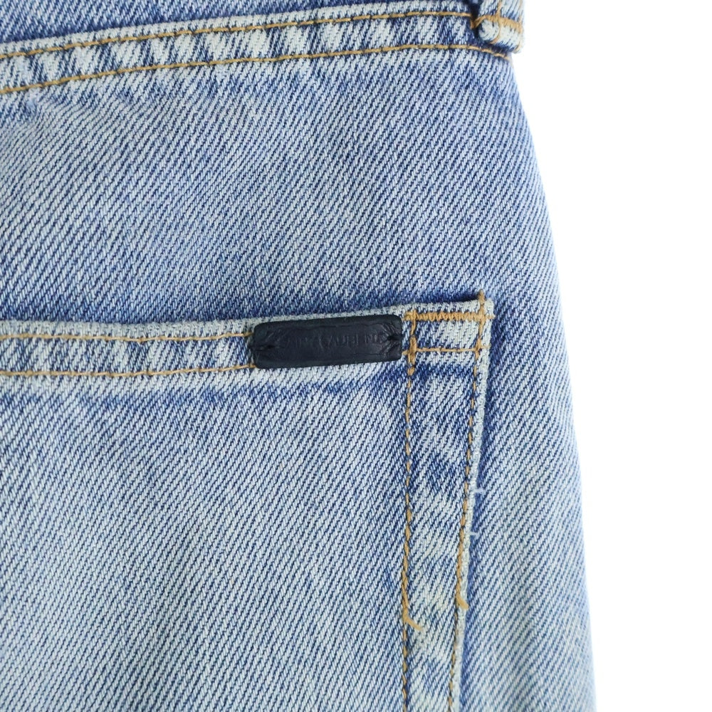 SAINT LAURENT PARIS(サンローランパリ) ウォッシュド加工 ストレートデニムパンツ ジーンズ インディゴ 644024 YM372 レディーズ