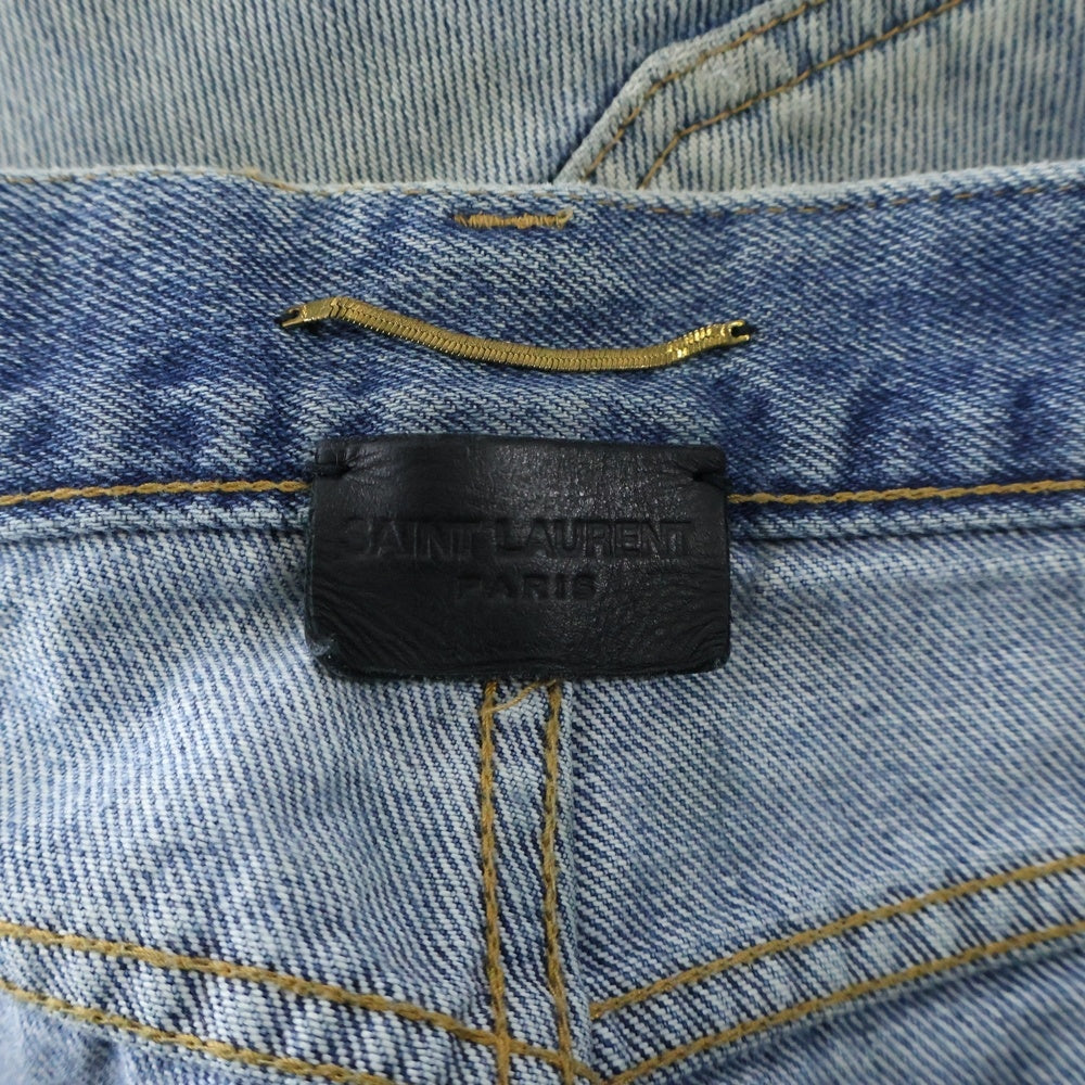 SAINT LAURENT PARIS(サンローランパリ) ウォッシュド加工 ストレートデニムパンツ ジーンズ インディゴ 644024 YM372 レディーズ
