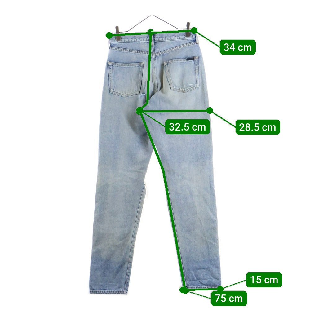 SAINT LAURENT PARIS(サンローランパリ) ウォッシュド加工 ストレートデニムパンツ ジーンズ インディゴ 644024 YM372 レディーズ