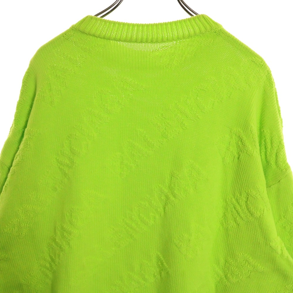 BALENCIAGA(バレンシアガ) Logo Jacquard Sweater クルーネックニットセーター イエロー 599886 T3166