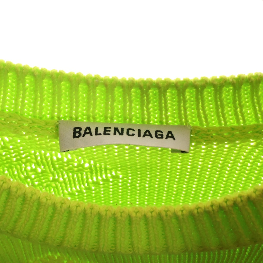 BALENCIAGA(バレンシアガ) Logo Jacquard Sweater クルーネックニットセーター イエロー 599886 T3166