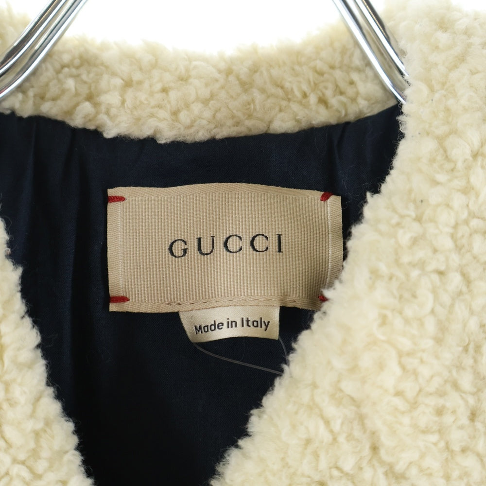 GUCCI(グッチ) ×OSHKOSH B'GOSH ロゴ総柄 ボア切替 デニムジャケット キッズ インディゴ 740930 XDCI3 レディース