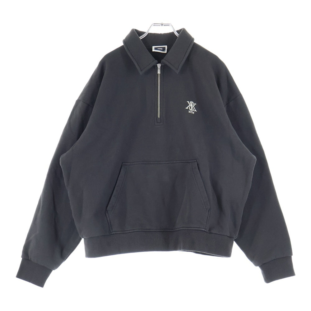 KITH(キス) Quarter Zip Popover Sweatshirt ロゴ刺繍 襟付きハーフ
