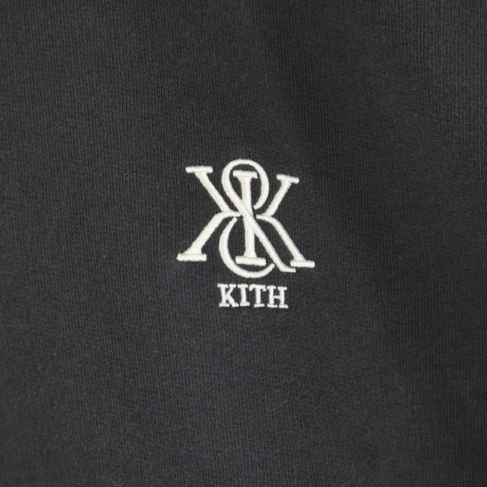 KITH(キス) Quarter Zip Popover Sweatshirt ロゴ刺繍 襟付きハーフジップスウェット グレー