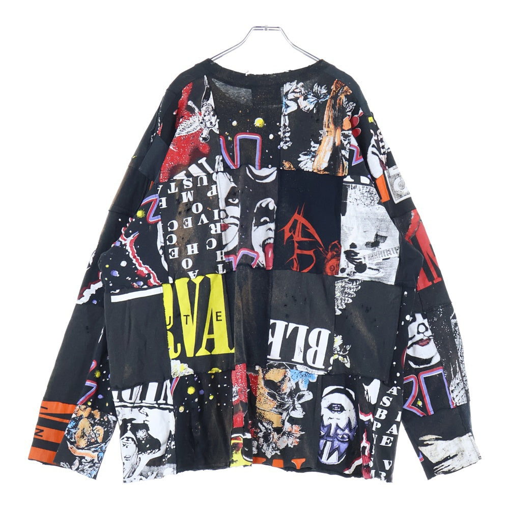 ZAC∴VARGAS(ザックバルガス) パッチワーク ダメージ加工 ロングスリーブTシャツ 長袖カットソー マルチカラー